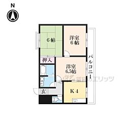 エクシード西大津 3DKの間取図画像