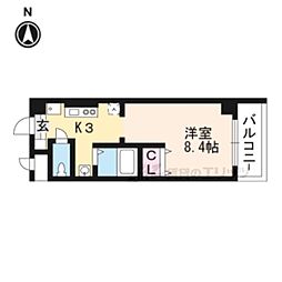 ジュネス太郎坊 5階1Kの間取り