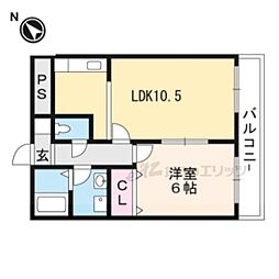プチ・フルール千 1LDKの間取図画像