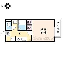 スカイコート 1Kの間取図画像