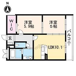 オーブ 2LDKの間取図画像