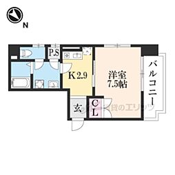 八日市桜館 1Kの間取図画像