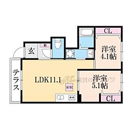 ラ・ルーチェ 2LDKの間取図画像