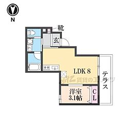ALEGRIA瀬田 1LDKの間取図画像