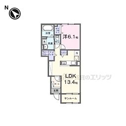 ステラ守山 1LDKの間取図画像