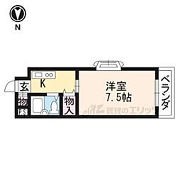サンホーム21 1Kの間取図画像