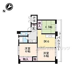 ビレッジハウス笹が丘 3DKの間取図画像