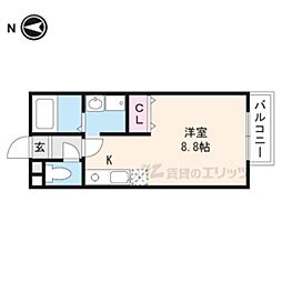 カーペンターハウス3 ワンルームの間取図画像