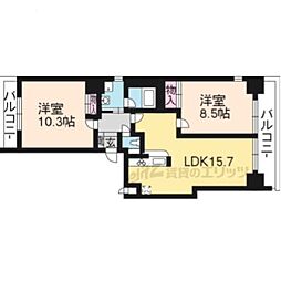 レーベンパルク 2LDKの間取図画像
