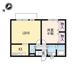 サンライズM 1LDKの間取図画像