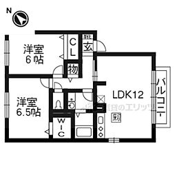 アルカディアA 2LDKの間取図画像