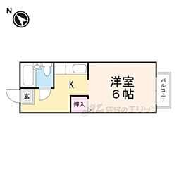 ハイスクエア湖南 1Kの間取図画像