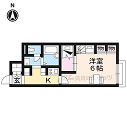 レオパレス市子殿 1Kの間取図画像