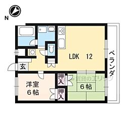 アビタシオンコンフォール 2LDKの間取図画像