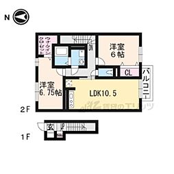レイクアヴェニュー 2LDKの間取図画像