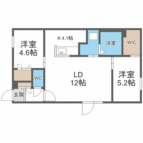 ＬＥＶＡＮＴＥ　ＶＩＩＩ ｜北海道札幌市東区北十六条東13丁目(賃貸マンション2LDK・4階・51.19㎡)の写真 その2