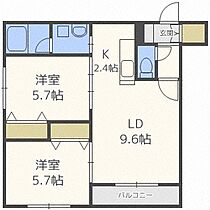 北海道札幌市西区宮の沢一条4丁目（賃貸マンション2LDK・1階・50.82㎡） その2