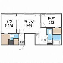 グランメール　ニュアージュ  ｜ 北海道札幌市北区新琴似一条6丁目（賃貸マンション2LDK・2階・60.81㎡） その2