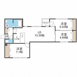 citypremier北6条 3LDKの間取図画像