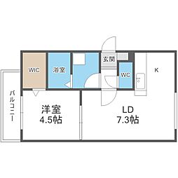 URBAN STAGE 北20条 1LDKの間取図画像