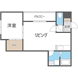 札幌市北区篠路八条6丁目アパート 1LDKの間取図画像