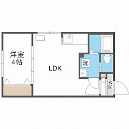 TSUBAKISQUARE円山公園WEST 1LDKの間取図画像
