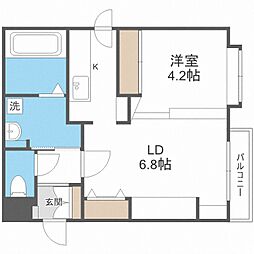 ノースクレイン 1LDKの間取図画像