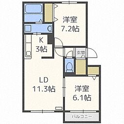 グラン・シャリオ 2LDKの間取図画像