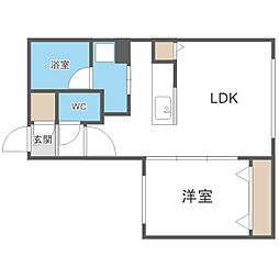 FLAN麻生 1LDKの間取図画像