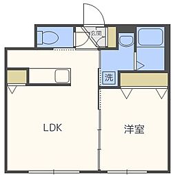 RITZGRANDE手稲駅前 1LDKの間取図画像