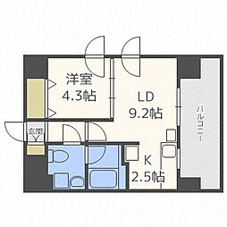 レオーネ中島公園 1LDKの間取図画像