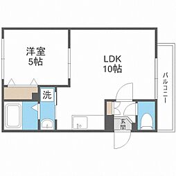 ラフィネ東札幌 1LDKの間取図画像