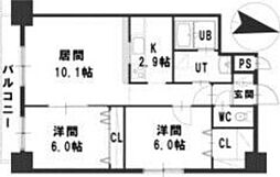 グレイスコート桑園 2LDKの間取図画像