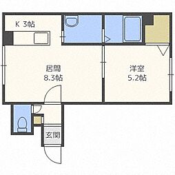 グランメール南麻生 1LDKの間取図画像