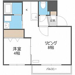 ブリリアントS17 1LDKの間取図画像