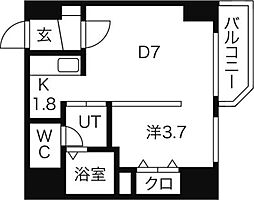 レジデンスタワー札幌 1LDKの間取図画像