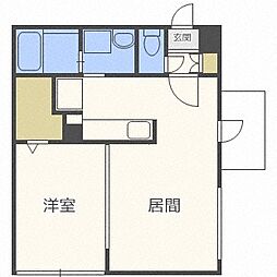 モルティーニ南円山 1LDKの間取図画像