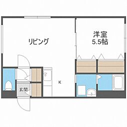 レストシティ琴似 1LDKの間取図画像