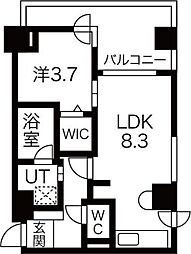 クラッセ山鼻 1LDKの間取図画像