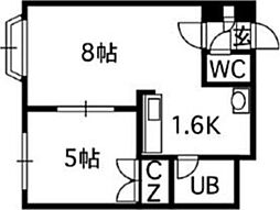 リーガルコート南5条 1LDKの間取図画像