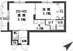 グランメールY・S 1LDKの間取図画像