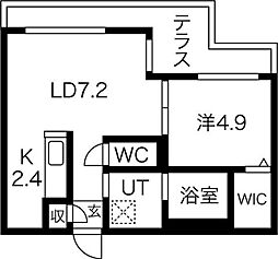 FRAN北6条 1LDKの間取図画像