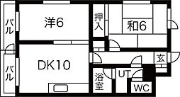 メゾンフィッシュ 2LDKの間取図画像