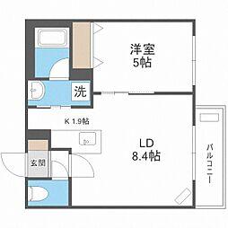 グラシアス円山 1LDKの間取図画像