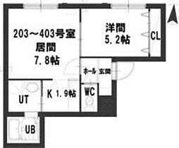 グランメール光 1LDKの間取図画像