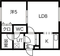 ガーデンコート壱番館 1LDKの間取図画像