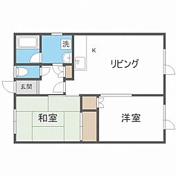 スリーヴェイルN40 2LDKの間取図画像