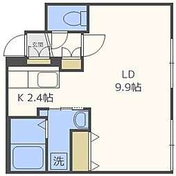 Acceptee 1Kの間取図画像