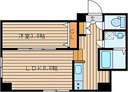 フロントコート南平岸 1LDKの間取図画像