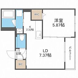 S-RESIDENCE西町 1LDKの間取図画像